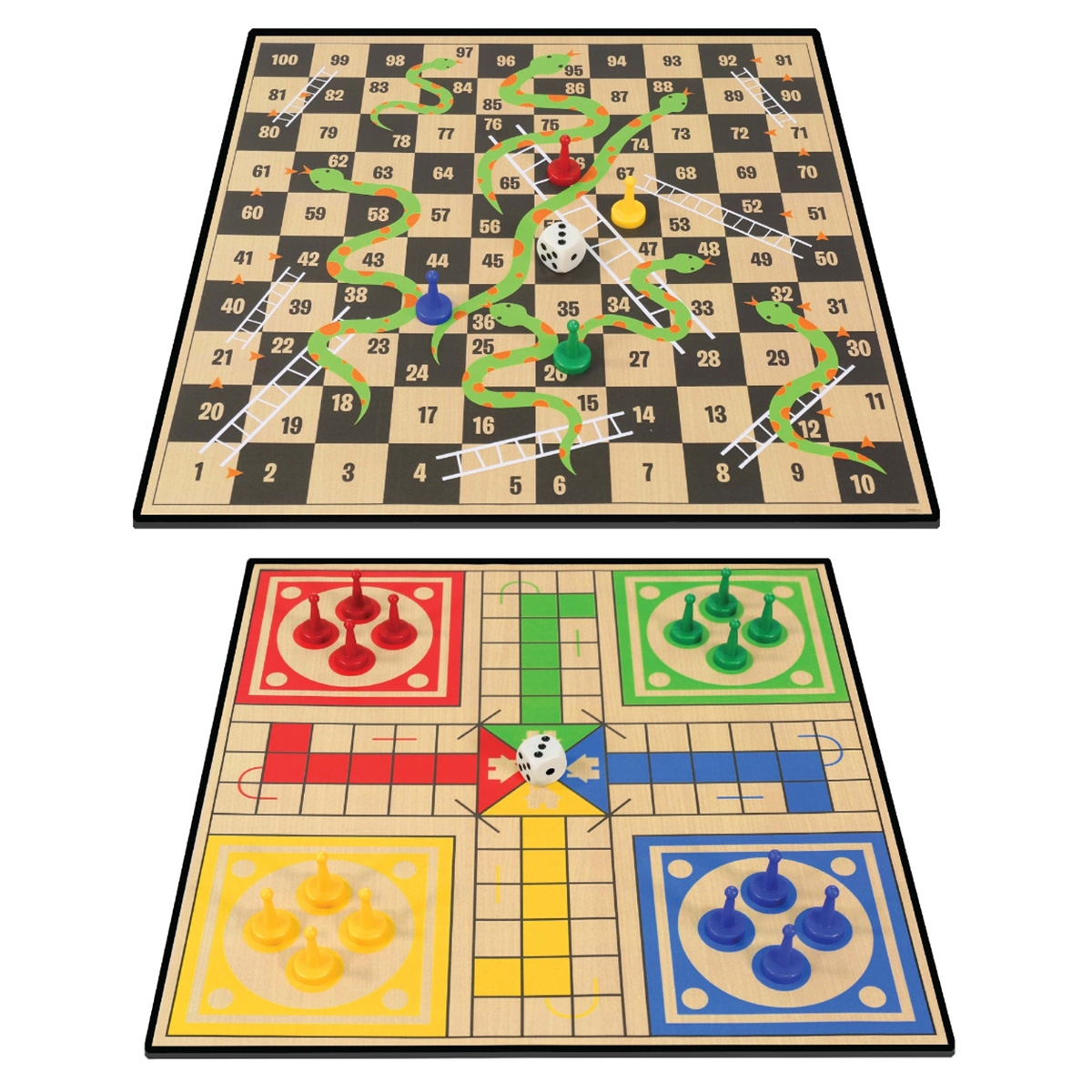 كلاسيك جيمز 2 في 1 لودو، السلالم والثعابين (أساسي) لعبة لوحية للجنسين، 5-7 سنوات