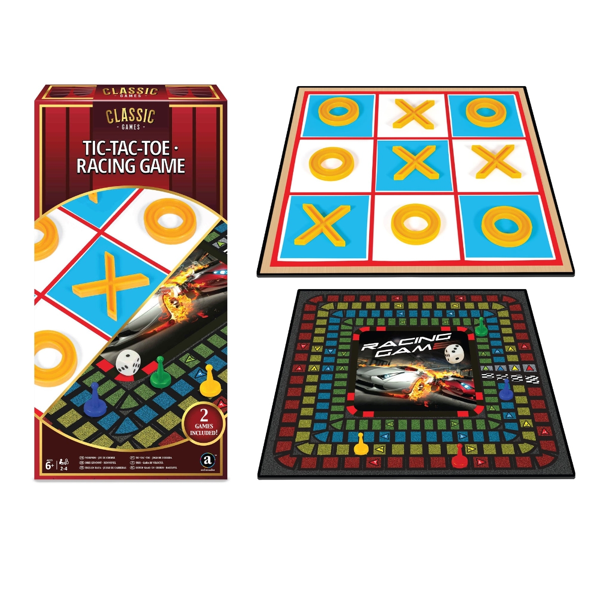 كلاسيك جيمز 2 في 1 إكس أو ولعبة سباق (أساسي) للجنسين، 5-7 سنوات
