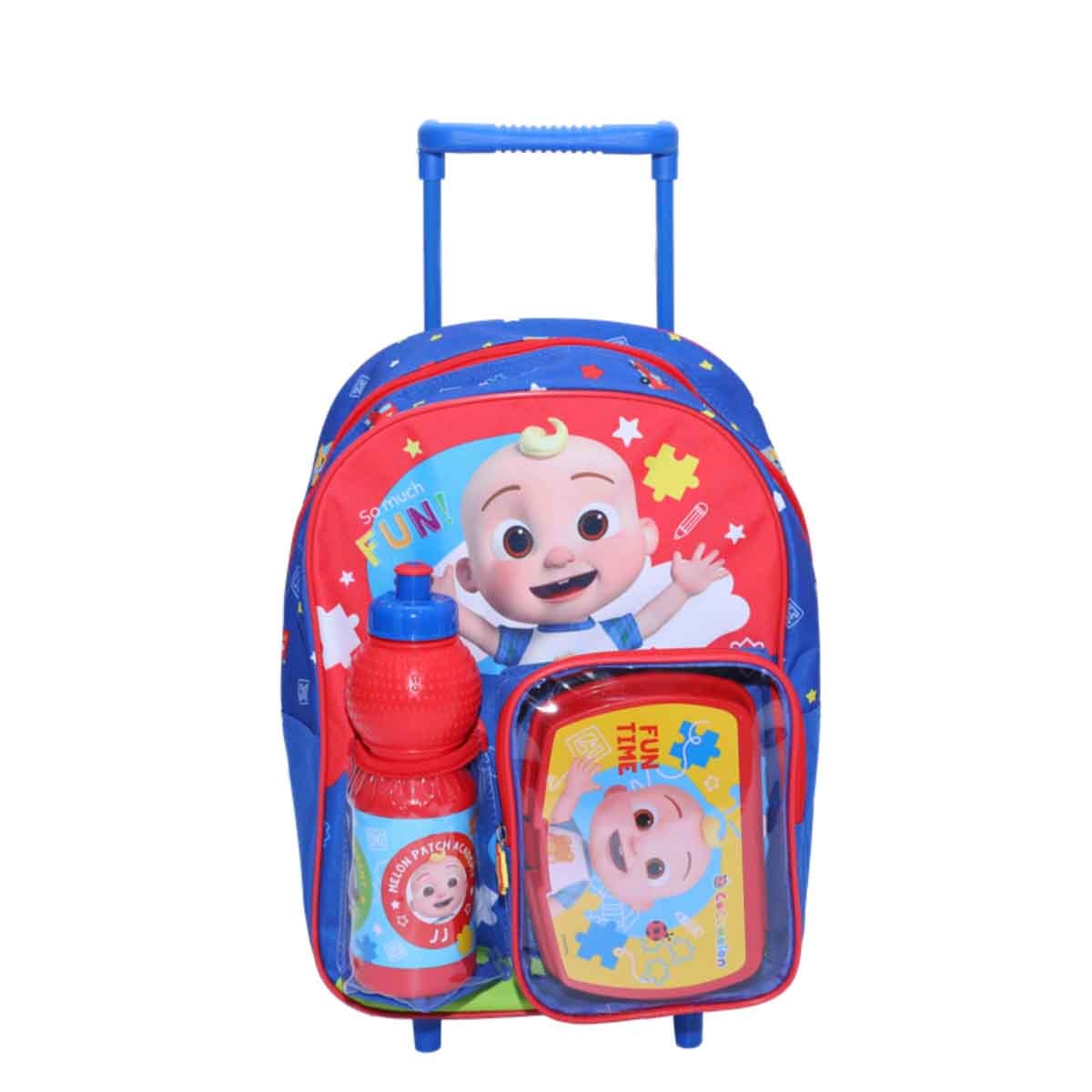 كوكوميلون جونيور مجموعة حقيبة ترولي وظهر مقاس 14 انش مع صندوق غداء وزجاجة ماء