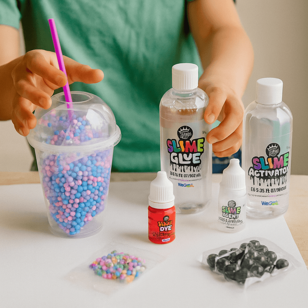 كومباوند كينغز مجموعة سلايم فقاعة الشاي للبنات، من عمر 5 إلى 7 سنوات