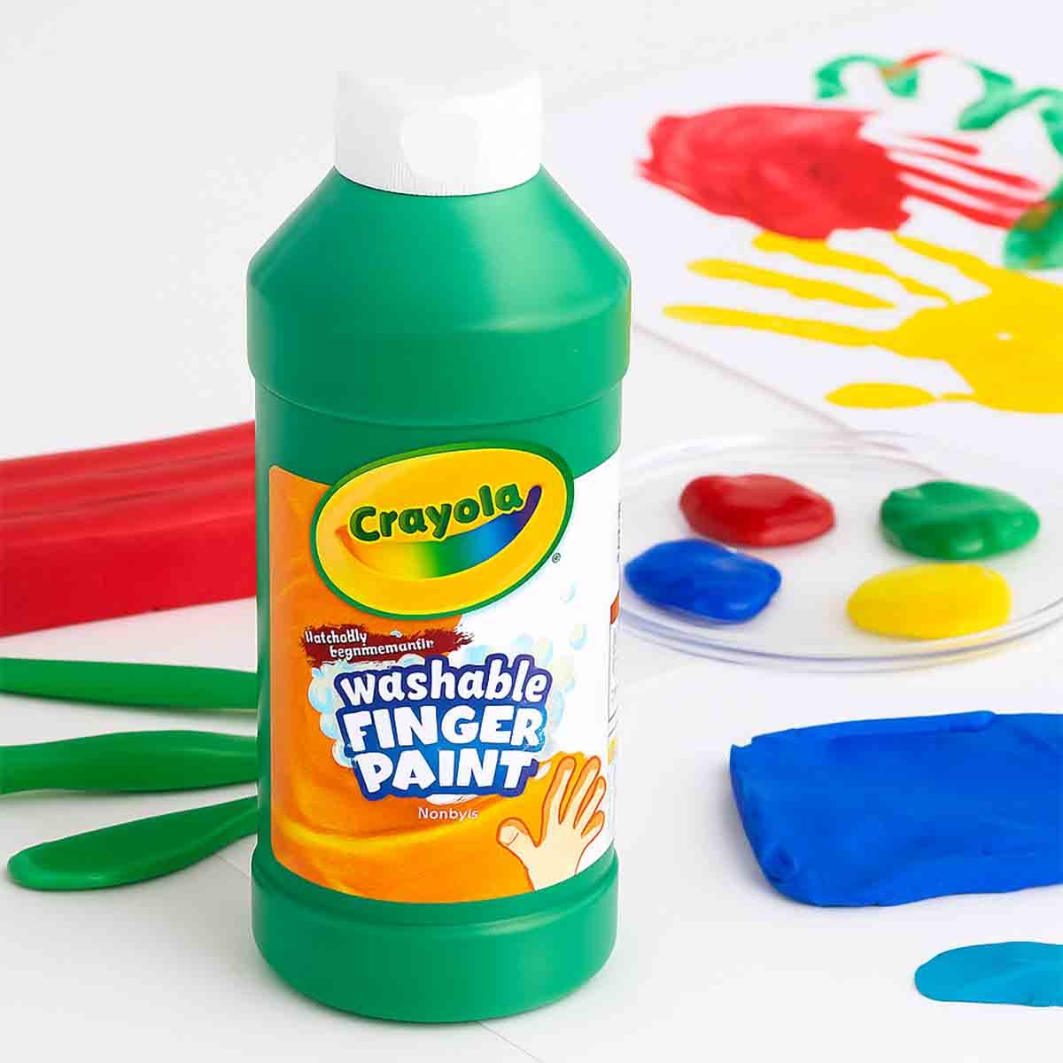 كرايولا طلاء أصابع قابل للغسل بلون بني بحجم 16 أونصة للجنسين، من عمر 3 إلى 4 سنوات، مجموعة من 12