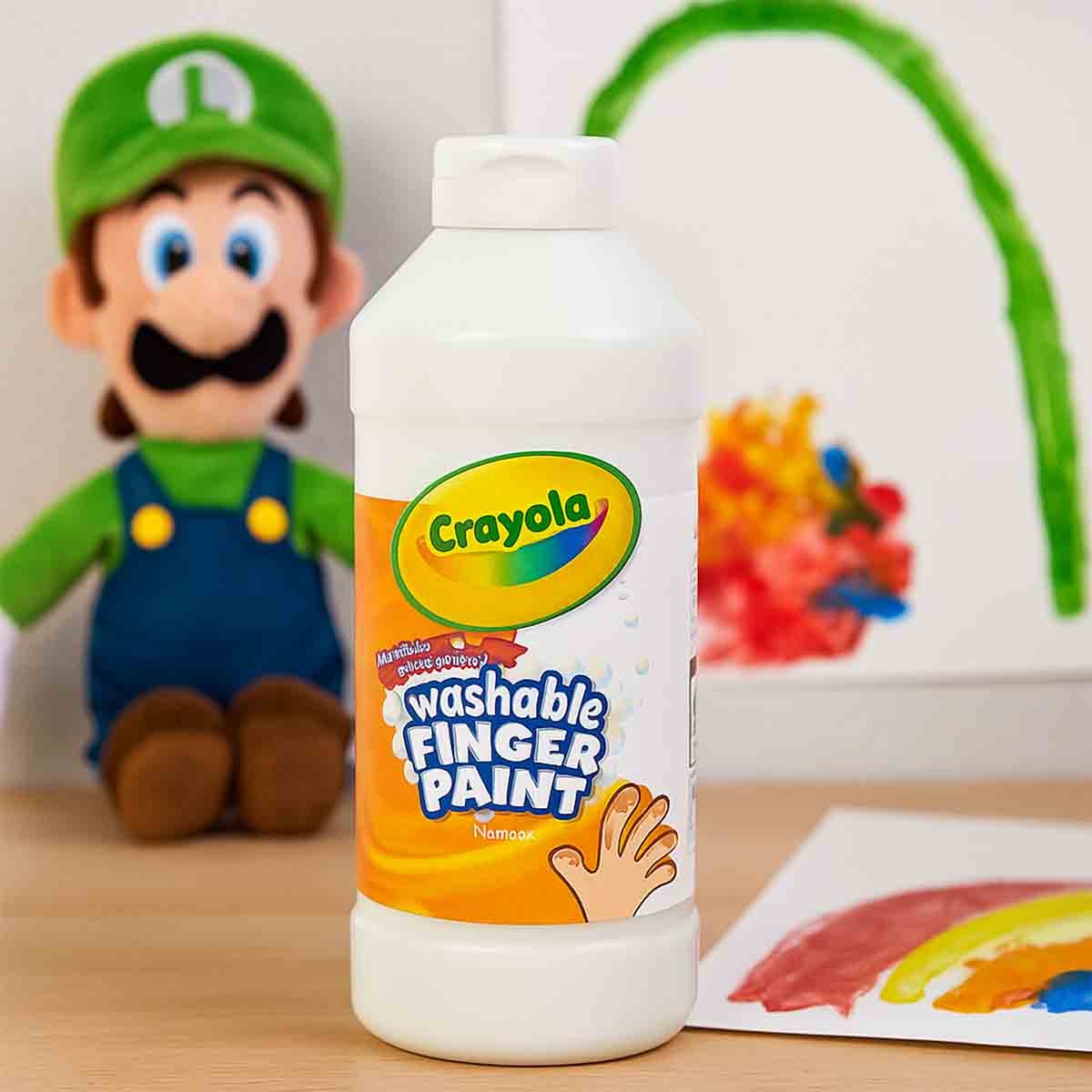 كرايولا طلاء أصابع قابل للغسل بلون بني بحجم 16 أونصة للجنسين، من عمر 3 إلى 4 سنوات، مجموعة من 12