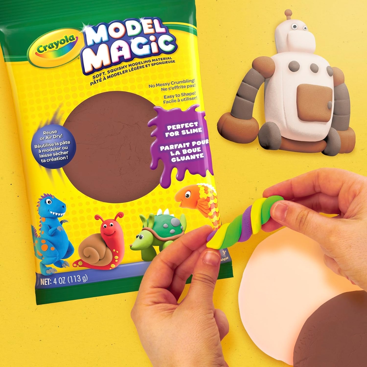 كرايولا طين تشكيل موديل ماجيك بلون أسود بحجم 4 أونصات للجنسين، من عمر 3 إلى 4 سنوات