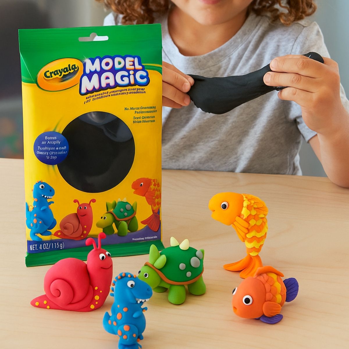 كرايولا طين تشكيل موديل ماجيك بلون أسود بحجم 4 أونصات للجنسين، من عمر 3 إلى 4 سنوات