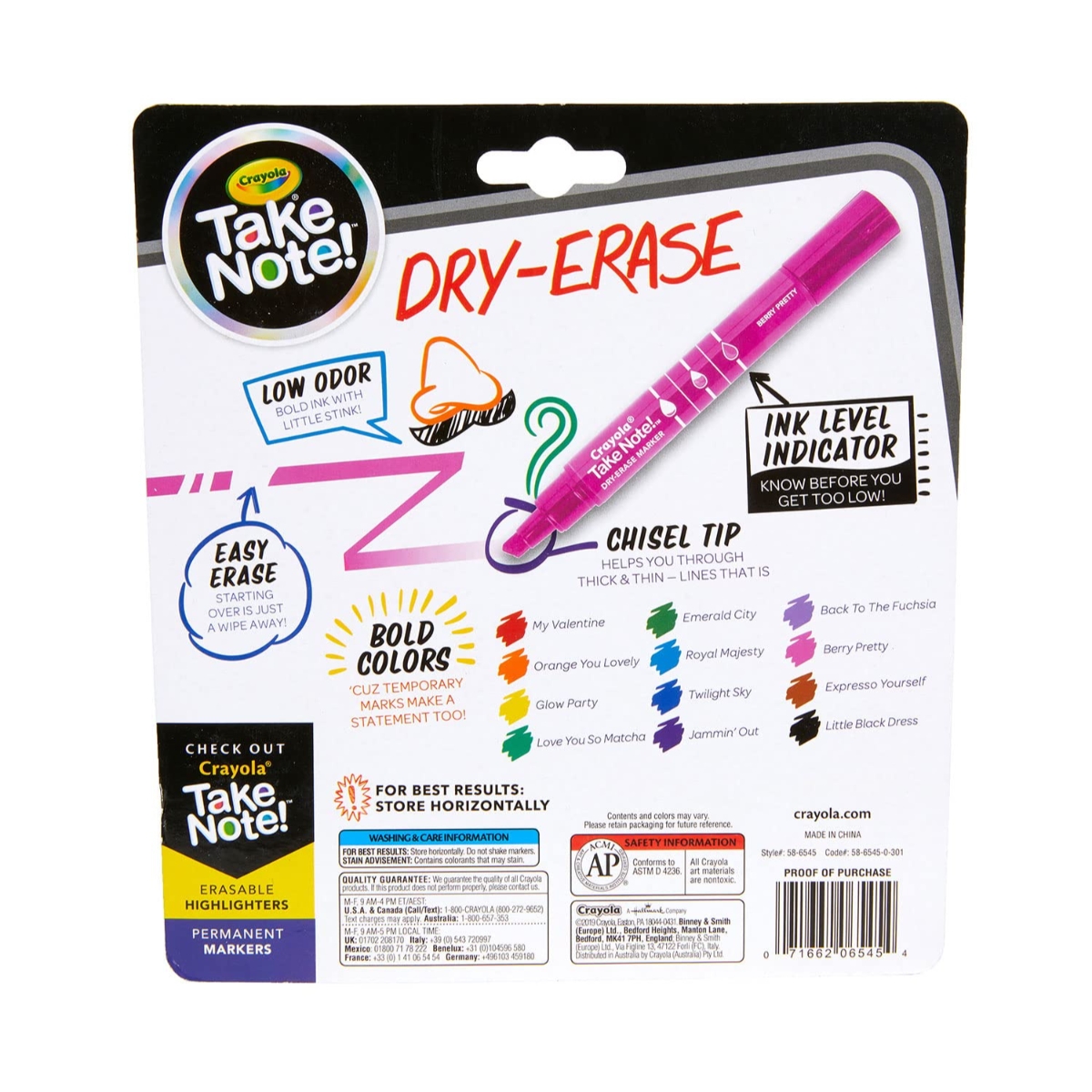 كرايولا أقلام ماركر سبورة تيك نوت – 12 قلم، للجنسين، 11-12 سنة