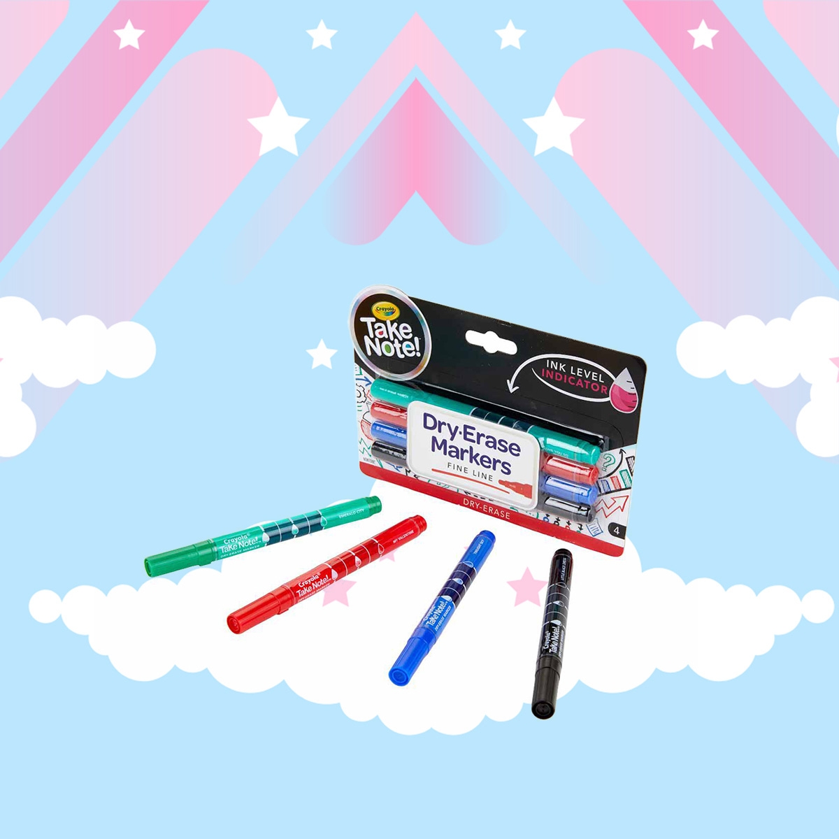 كرايولا أقلام ماركر سبورة بدون رائحة تيك نوت – 4 أقلام، للجنسين، 11-12 سنة