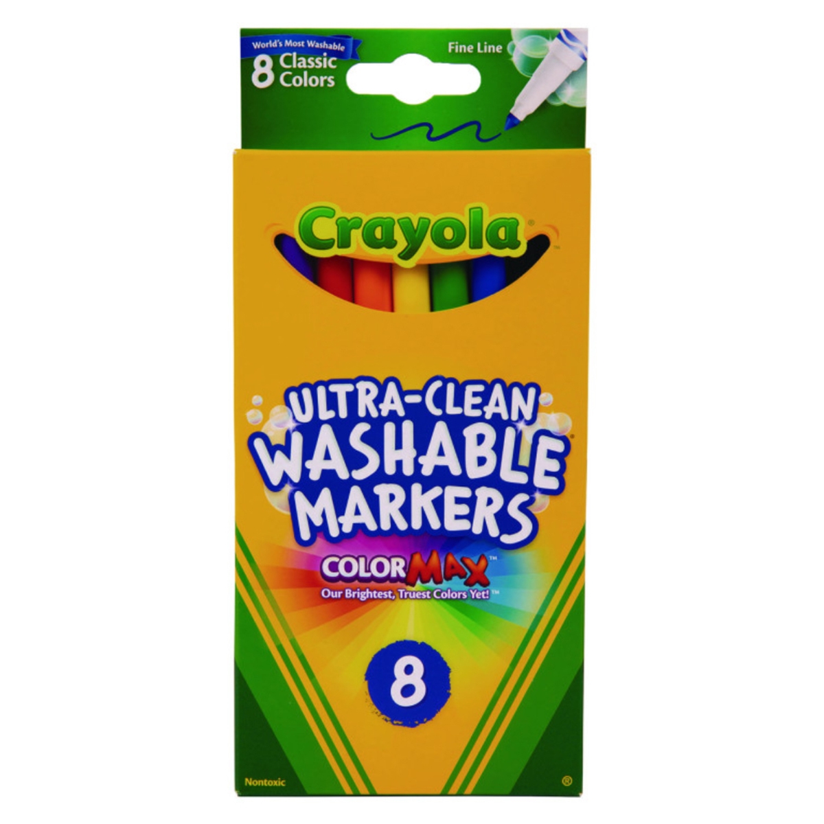 كريولا أقلام تلوين دقيقة قابلة للغسل فائقة النظافة للجنسين، 3-4 سنوات، مجموعة من 8