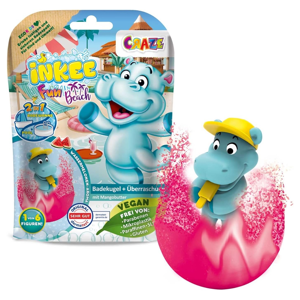 كريز إينكي قنبلة استحمام الشاطئ الممتع مع عنصر داخلي 100غ للجنسين، 3-4 سنوات