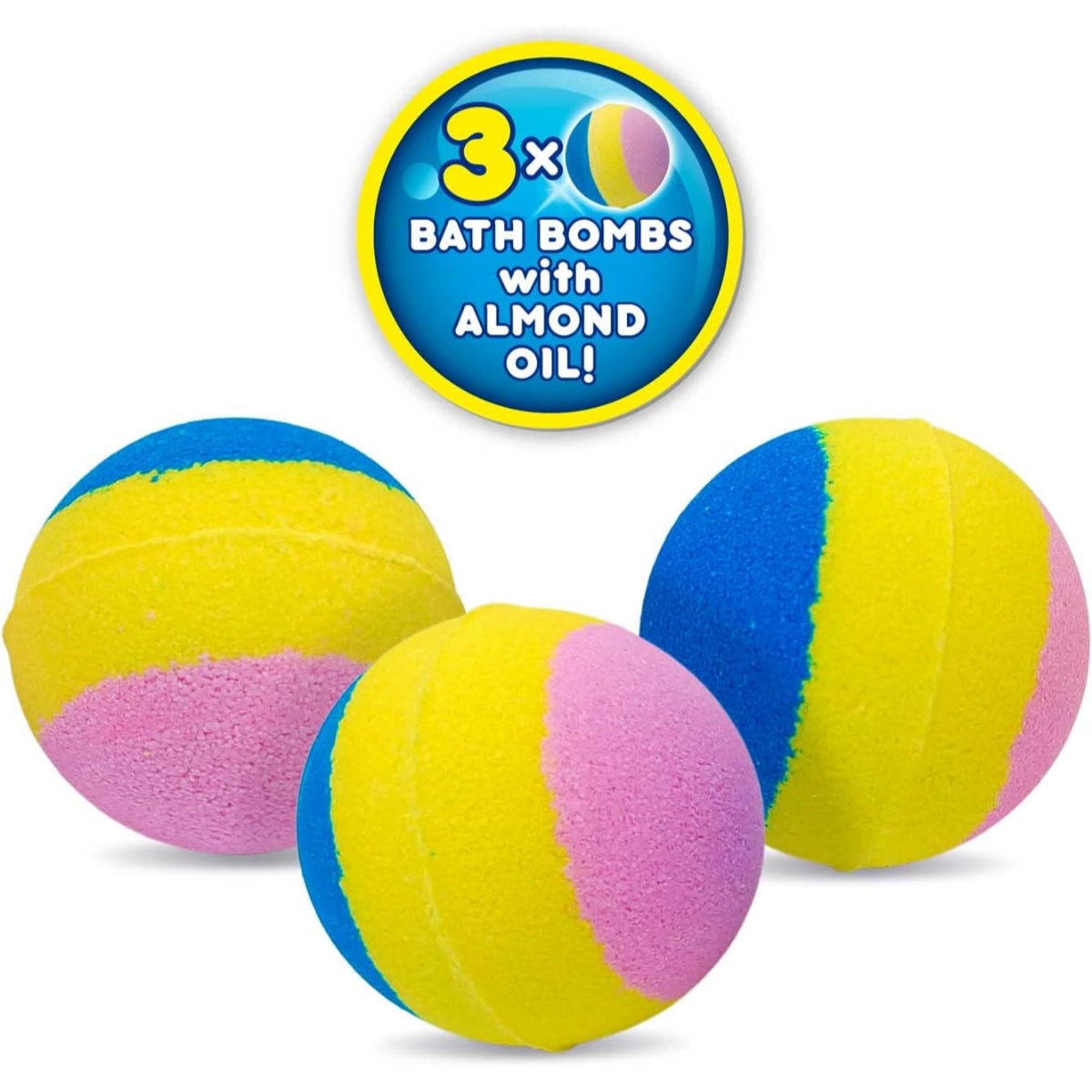 كريز إينكي مجموعة 3 قنابل استحمام فومية قوس قزح 60غ للجنسين، 3-4 سنوات