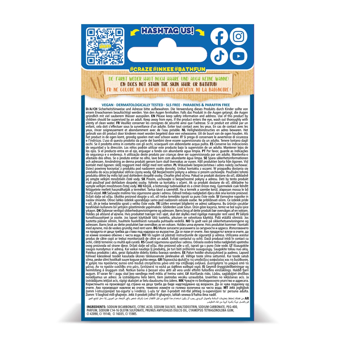 كريز إينكي قنبلة استحمام فومية 3 ألوان لكرة القدم 70غ للجنسين، 3-4 سنوات