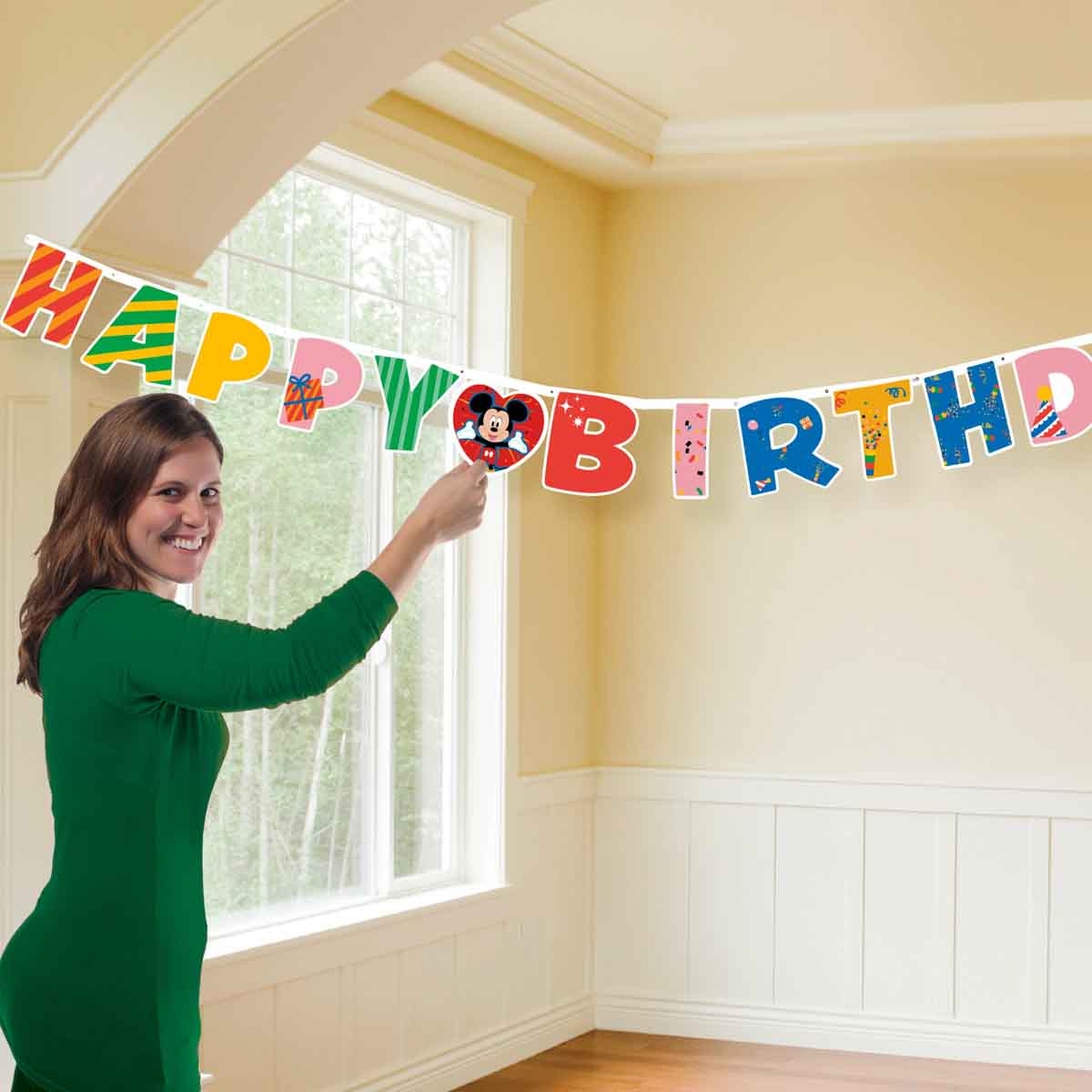 ديزني لافتة احتفال لطيف D100 ميكي وميني مقاس 180×15 سم