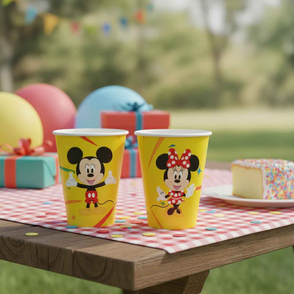 ديزني مجموعة أكواب ورقية 9 أونص احتفال لطيف D100 ميكي وميني عدد 8 قطع