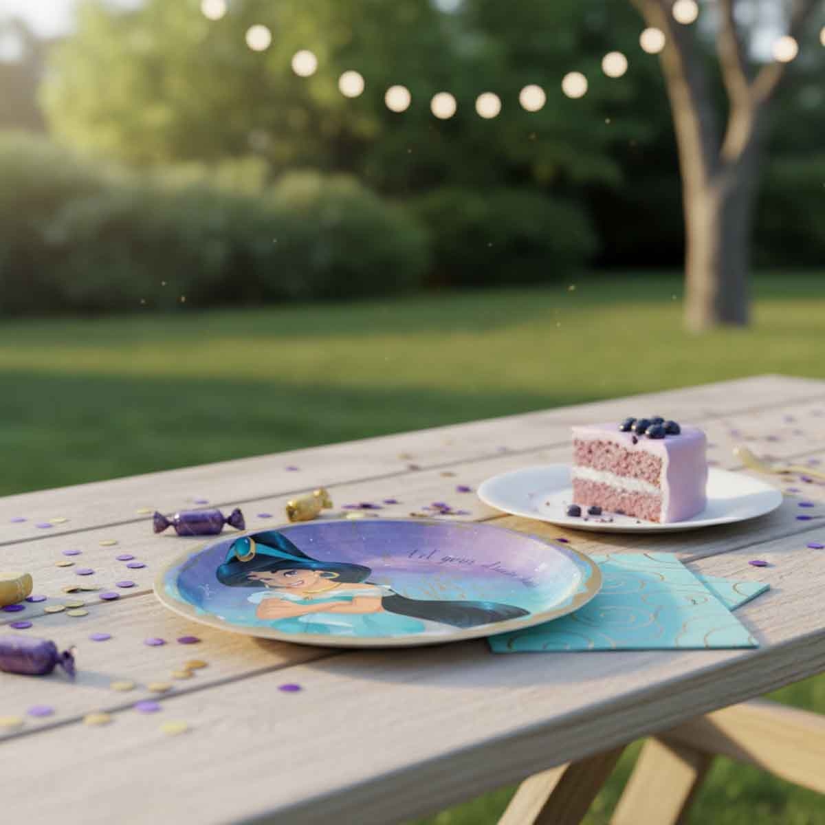 ديزني برنسيس مجموعة 8-قطع أطباق ورقية ياسمين 9 انش