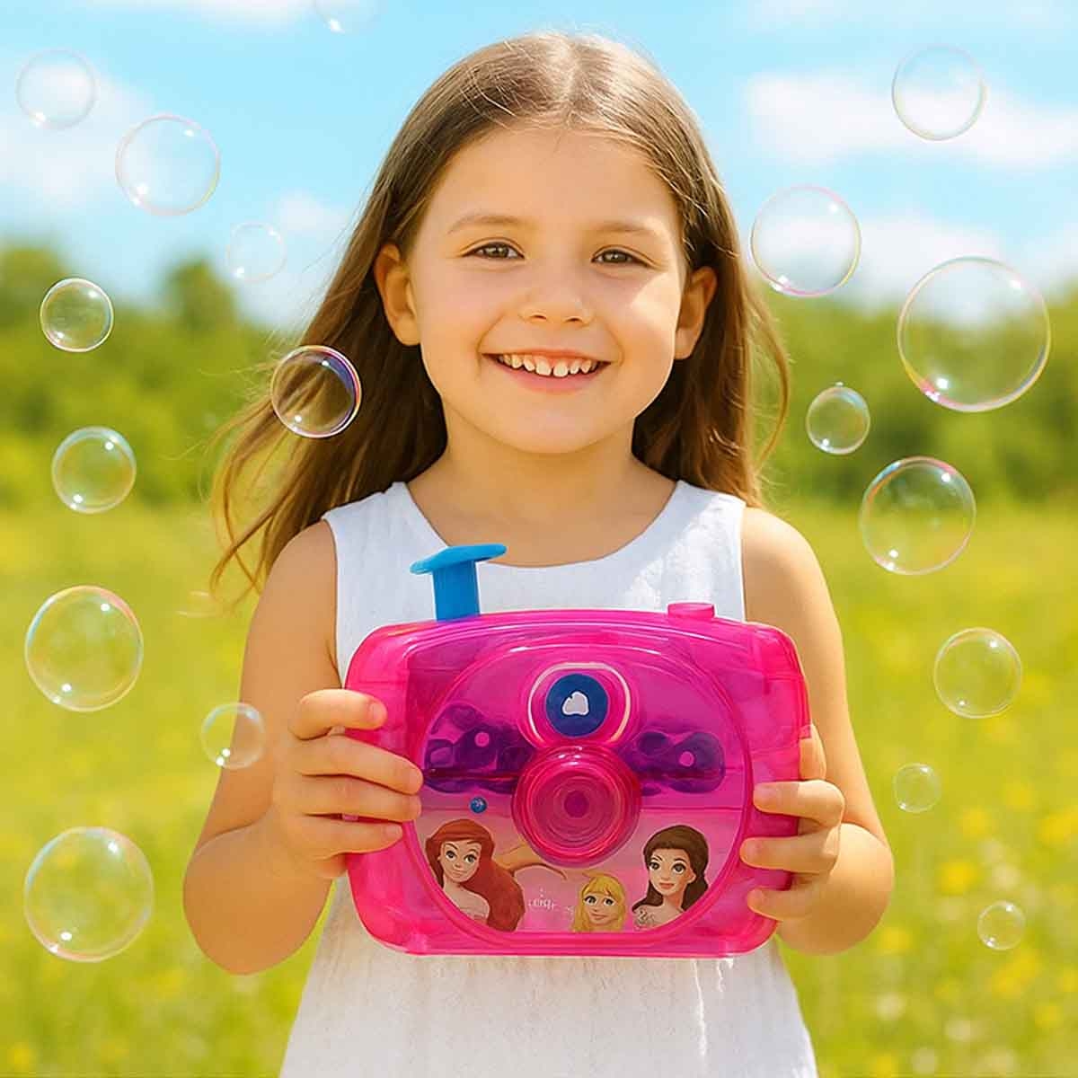 ديزني برنسيس آلة فقاعات مع محلول الفقاعات للجنسين من عمر 3-4 سنوات