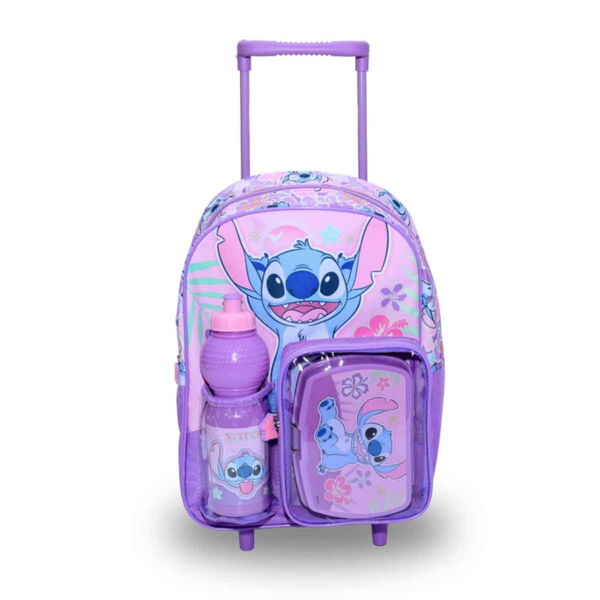 ليليو & ستيتش مجموعة حقيبة ترولي وظهر مقاس 14 انش مع صندوق غداء وزجاجة ماء