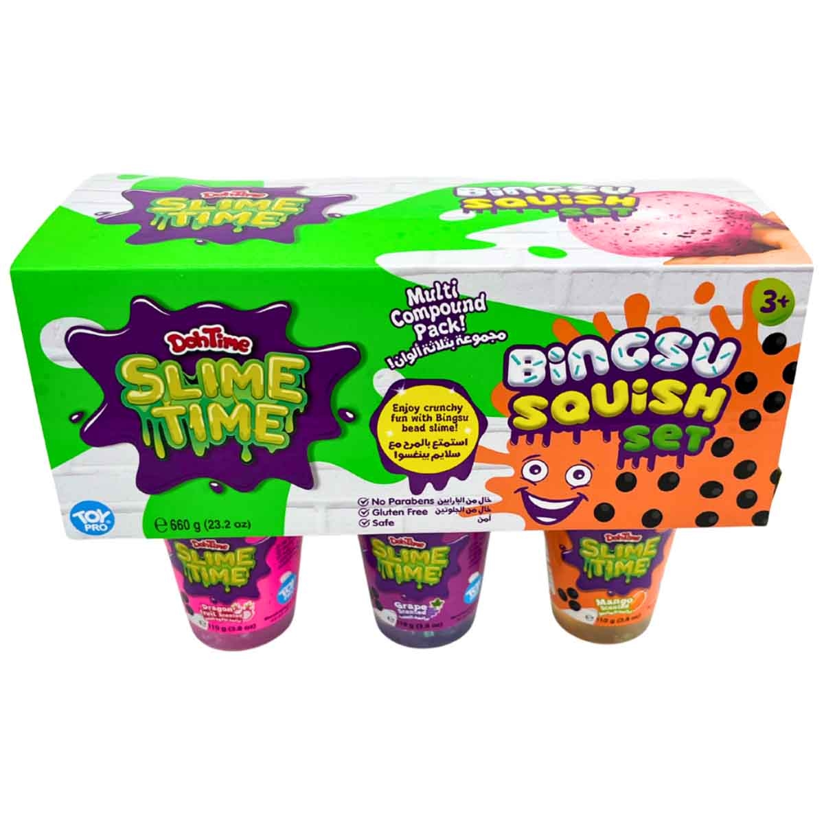 سلايم تايم مجموعة سلايم بينغسو القابل للعجن، للجنسين، للأعمار من 3 إلى 4 سنوات