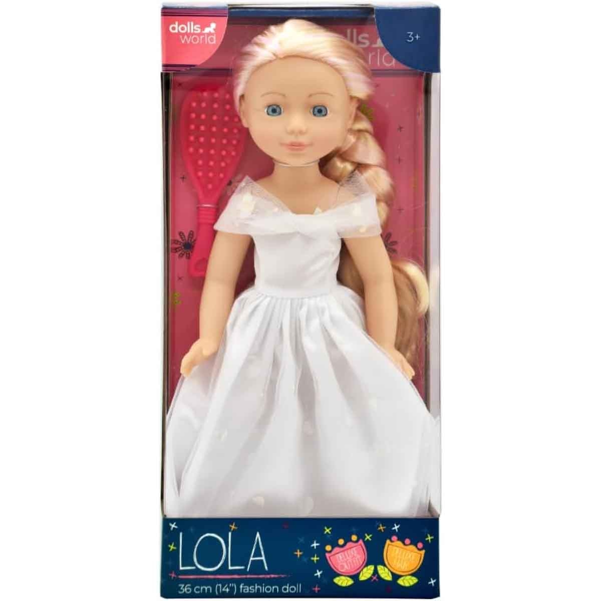 دولز وورلد دمية أزياء لولا 14 إنش بأذرع وأرجل متحركة للبنات، 3-4 سنوات