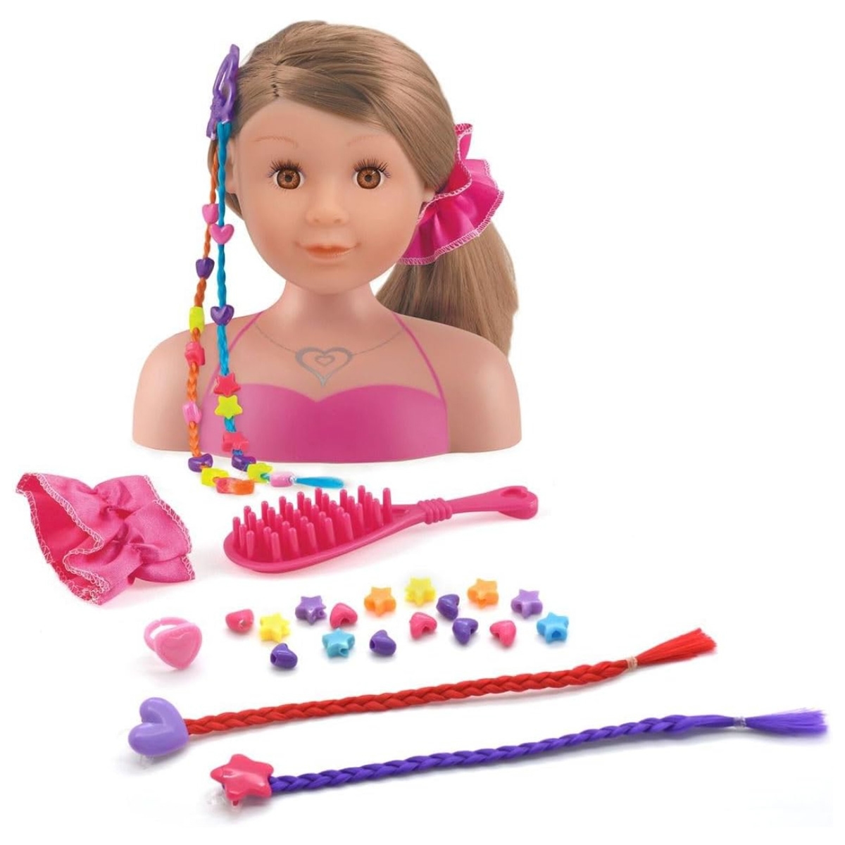 دولز وورلد طقم رأس تصفيف آشلي للبنات، من عمر 3 إلى 4 سنوات