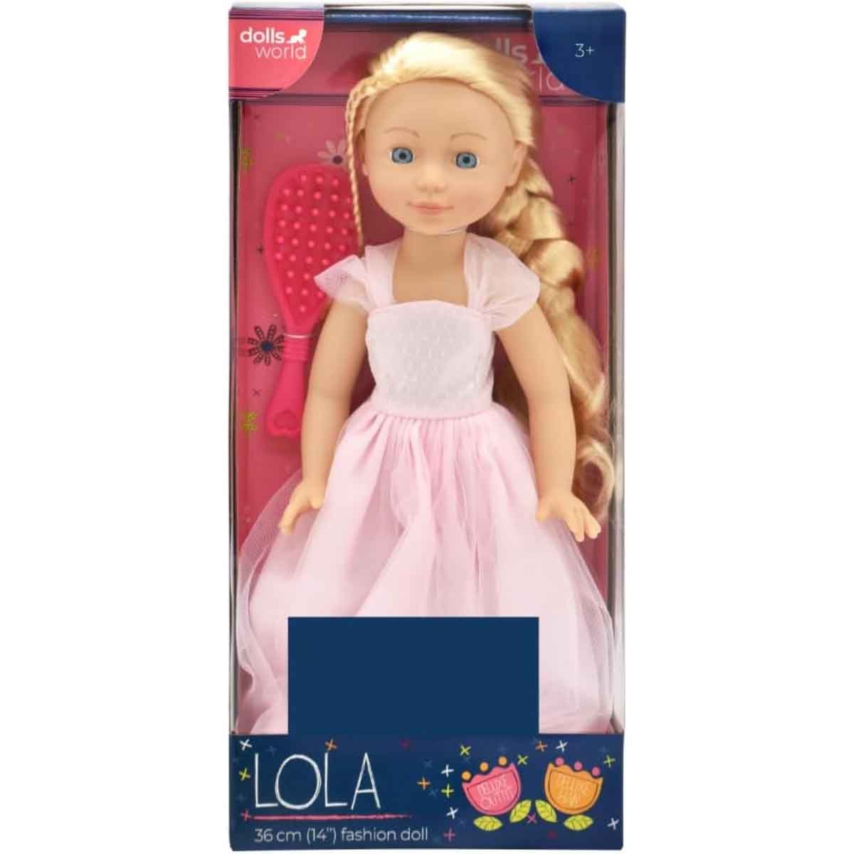 دولز وورلد دمية أزياء لولا 14 إنش بأذرع وأرجل متحركة PKN78252 للبنات، 3-4 سنوات