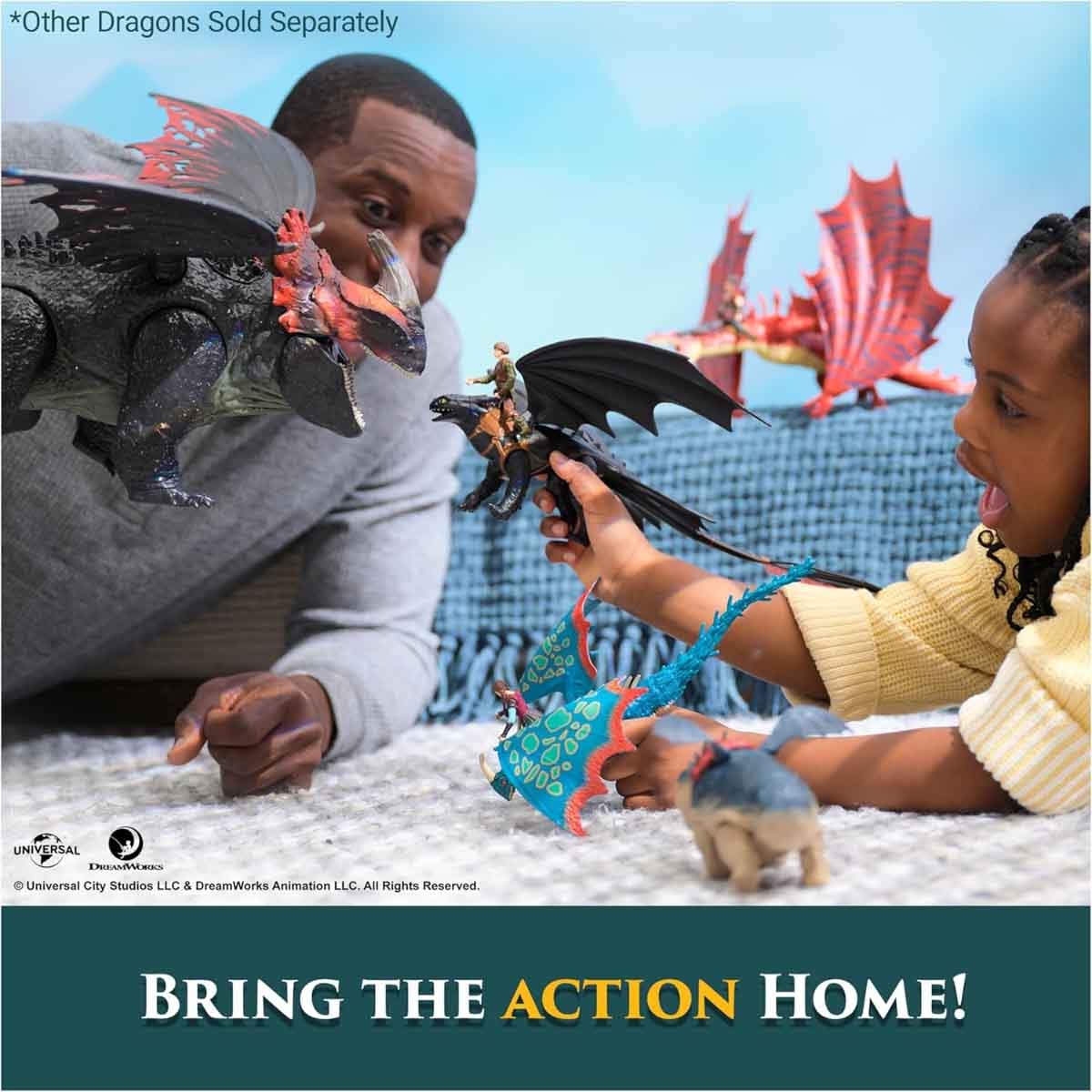 دريم وركس جزيرة التنانين مجسم أكشن ضخم تايتن ريد ديث للأولاد من 5 إلى 7 سنوات