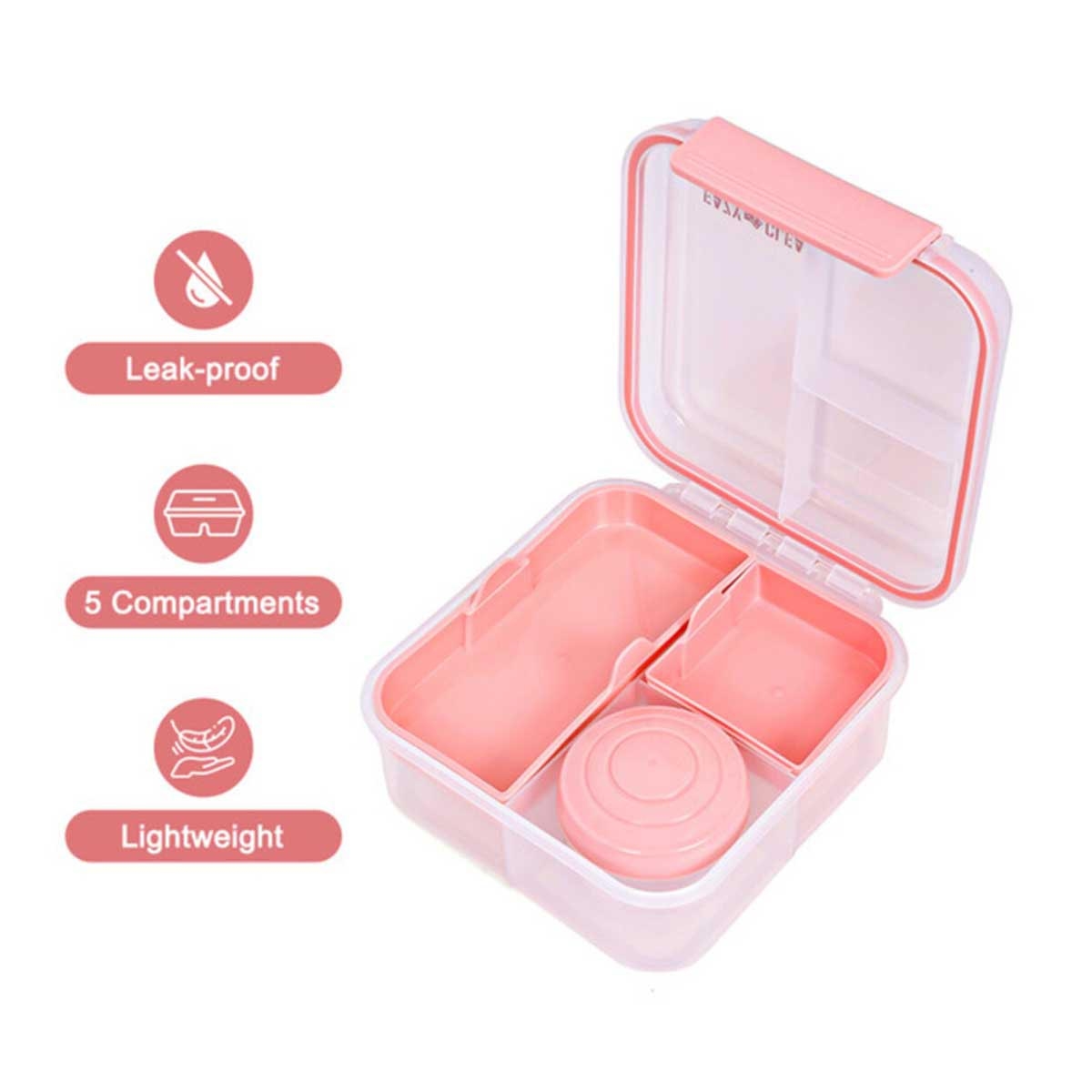 إيزي كيدز علبة غداء بنتو قابلة للتحويل بـ3/4/5 أقسام سعة 1250 مل مع وعاء صوص 150 مل