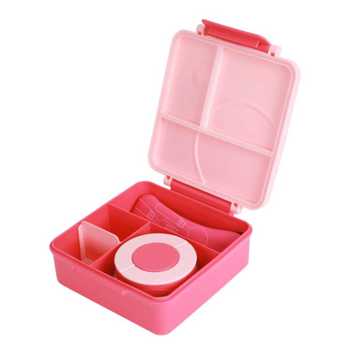 إيزي كيدز علبة غداء بنتو جامبو قابلة للتحويل بـ3/4 أقسام سعة 1600 مل مع وعاء صوص ستانلس ستيل مانع للتسرب 290 مل ومجموعة ملعقة وشوكة مع جراب