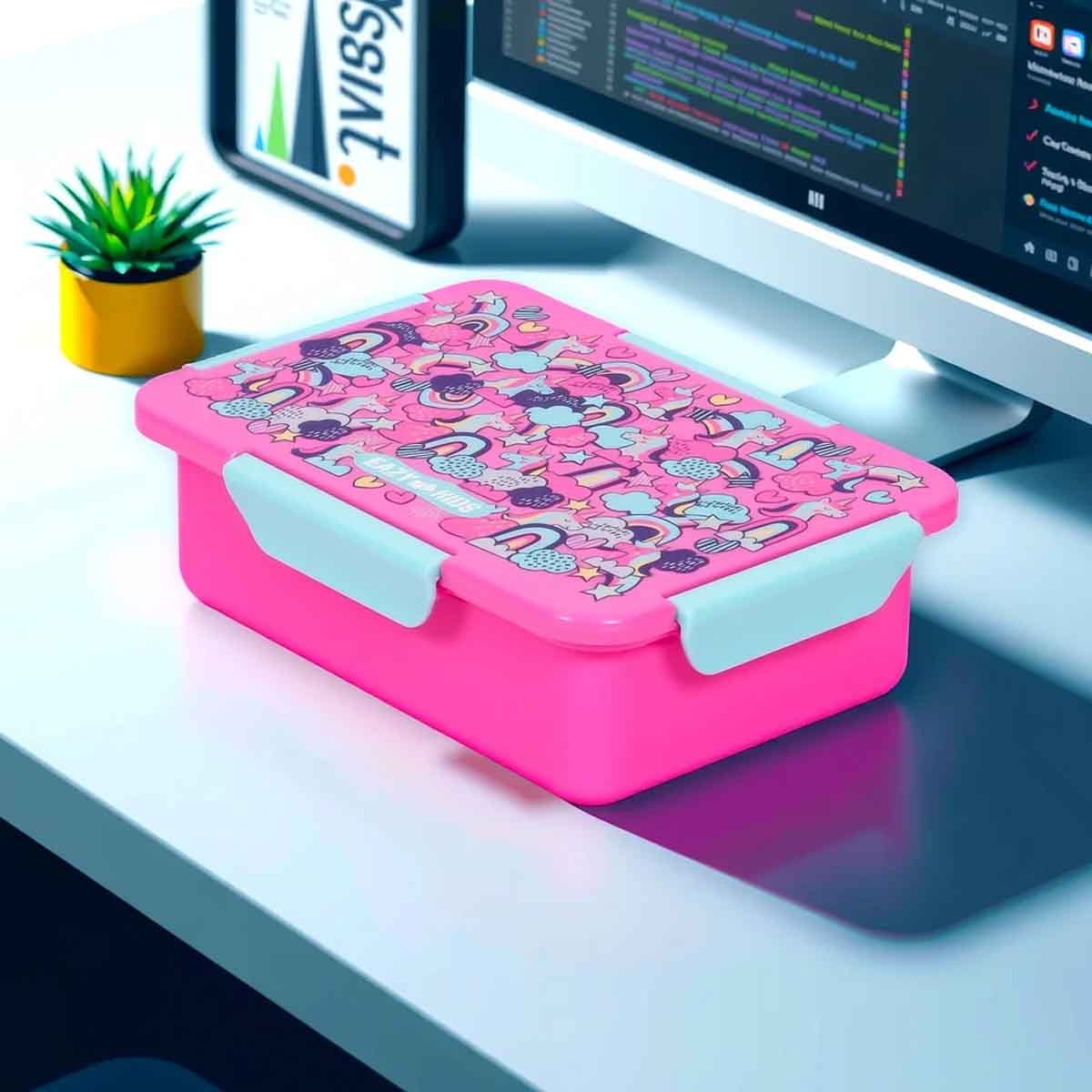 إيزي كيدز صندوق غداء بنتو قابل للتقسيم 1/2/3/4 أقسام بسعة 850 مل بتصميم يونيكورن