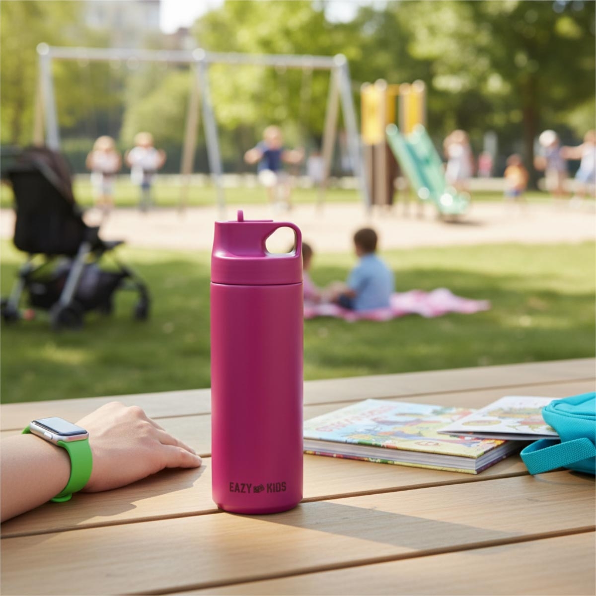 إيزي كيدز قارورة ماء رياضية معزولة مزدوجة الجدار سعة 550 مل