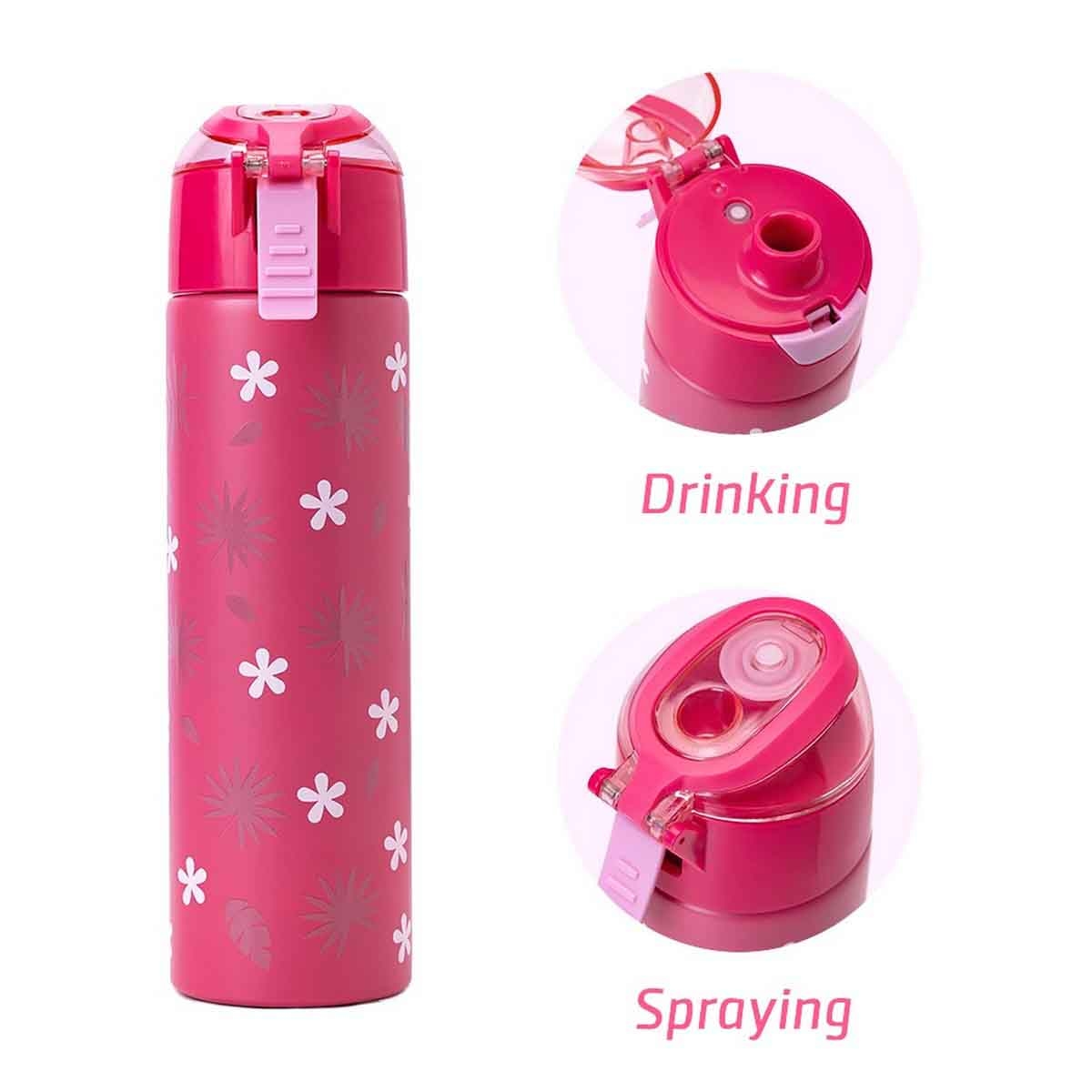 إيزي كيدز زجاجة ماء ستانلس ستيل معزولة مزدوجة الجدار 640 مل تروبيكال مع بخاخ للجنسين، 3-4 سنوات