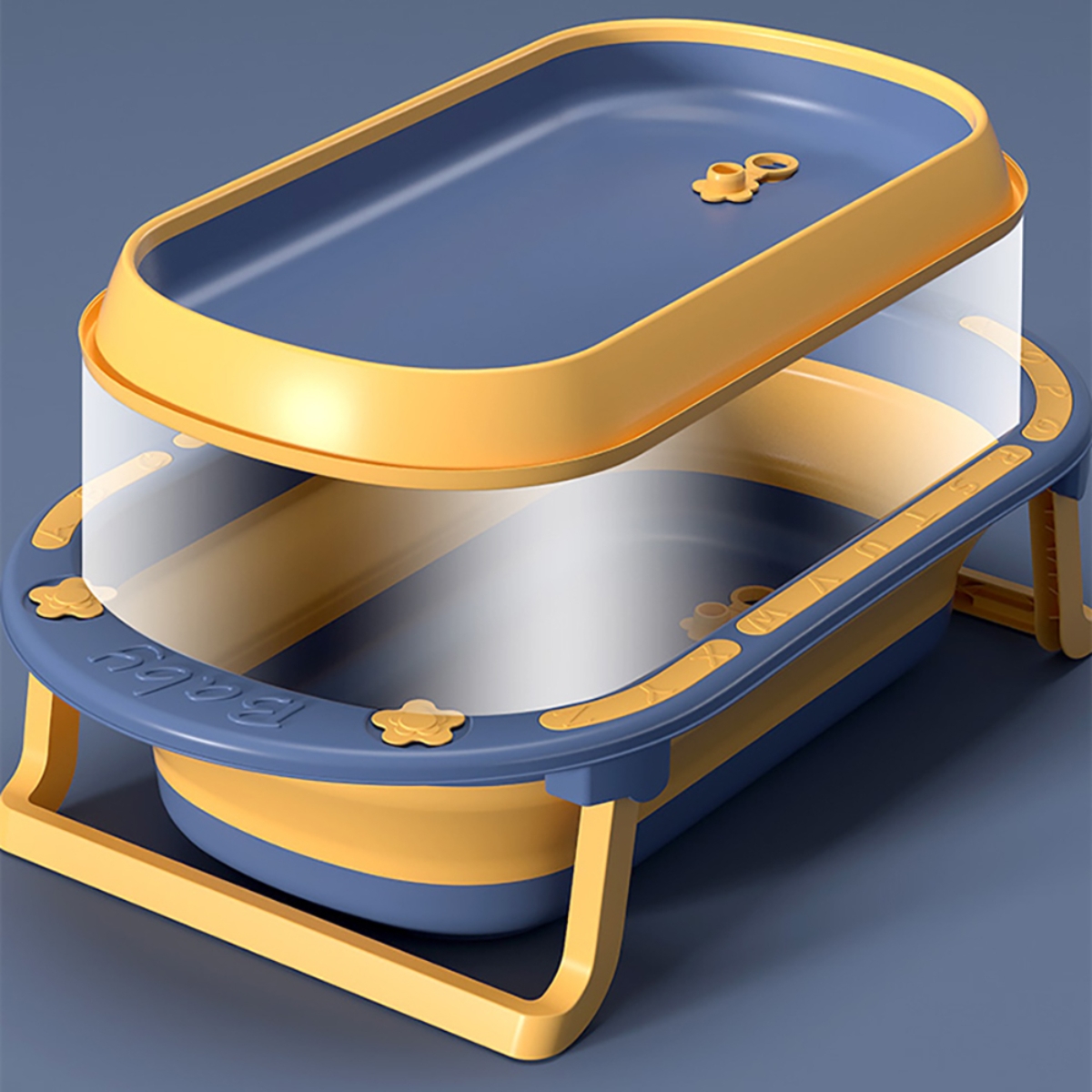 إيزي كيدز حوض استحمام قابل للطي باللون الأزرق للأطفال من عمر 0 إلى 2 سنة