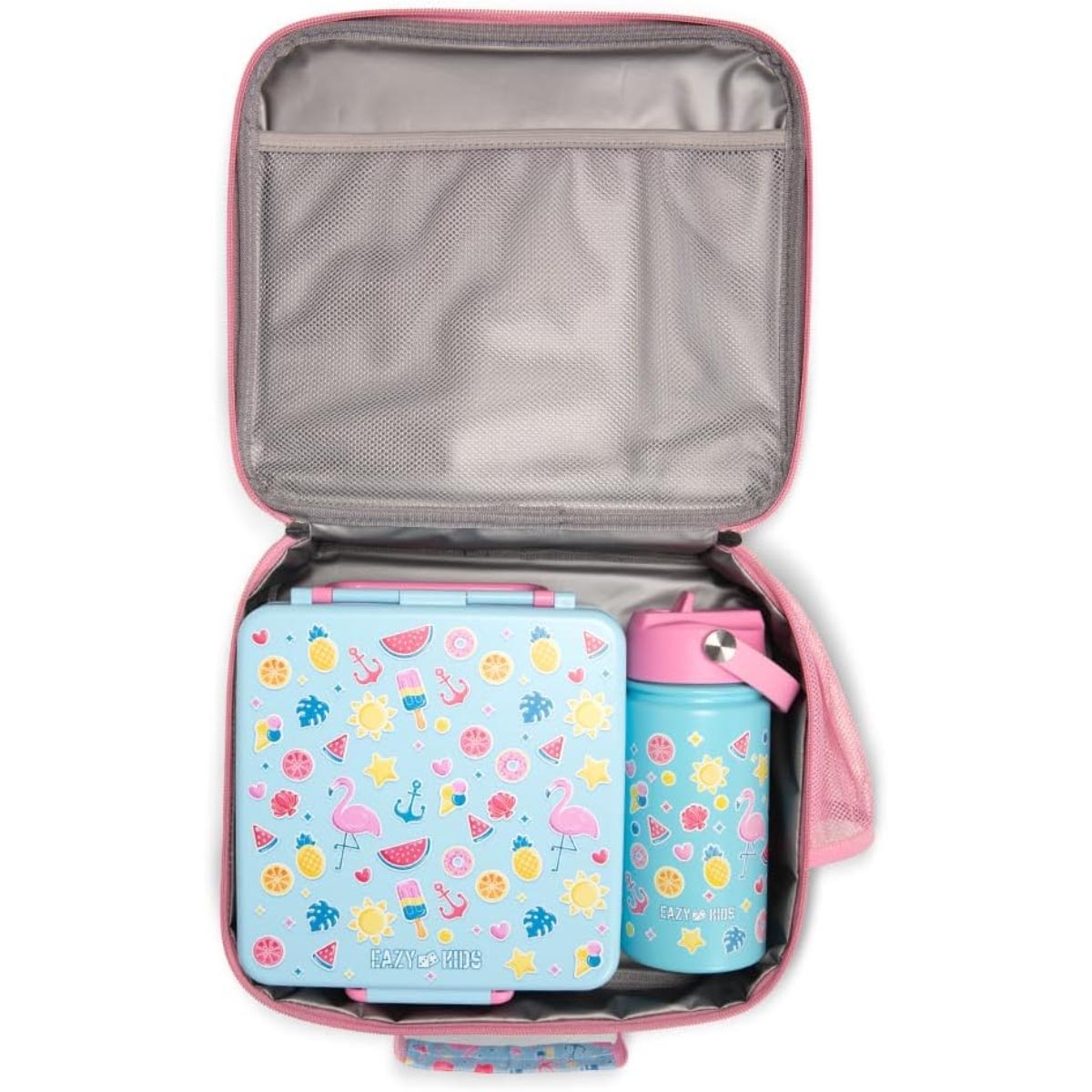 إيزي كيدز علبة غداء بنتو جامبو إيركرافت - مع قارورة ماء ستيل 360 مل وشنطة غداء معزولة ومجموعة ملعقة وشوكة