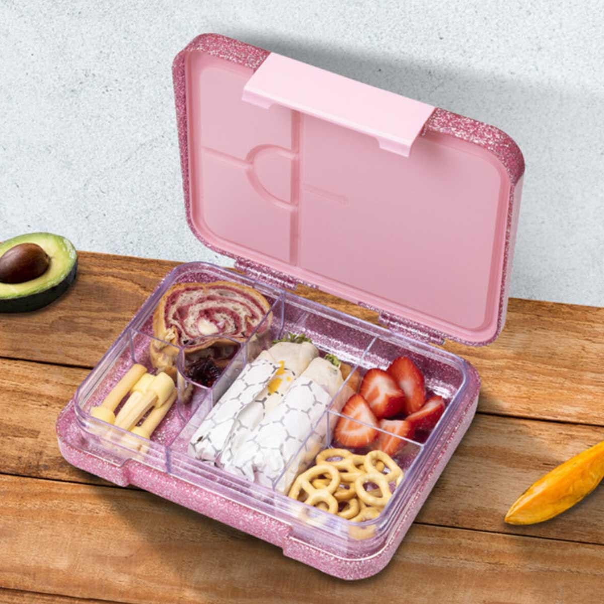 إيزي كيدز علبة غداء بنتو قابلة للتحويل بـ6 و4 أقسام - وردي لامع