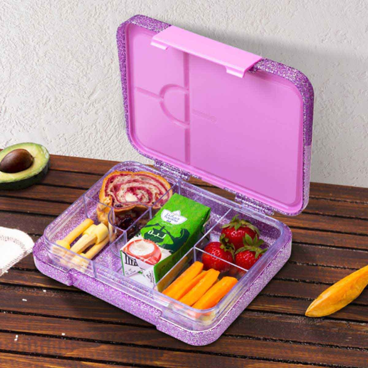 إيزي كيدز علبة غداء بنتو قابلة للتحويل بـ6 و4 أقسام - بنفسجي لامع