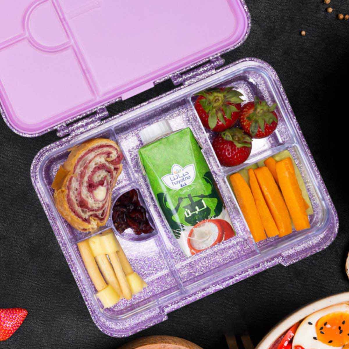 إيزي كيدز علبة غداء بنتو قابلة للتحويل بـ6 و4 أقسام - بنفسجي لامع