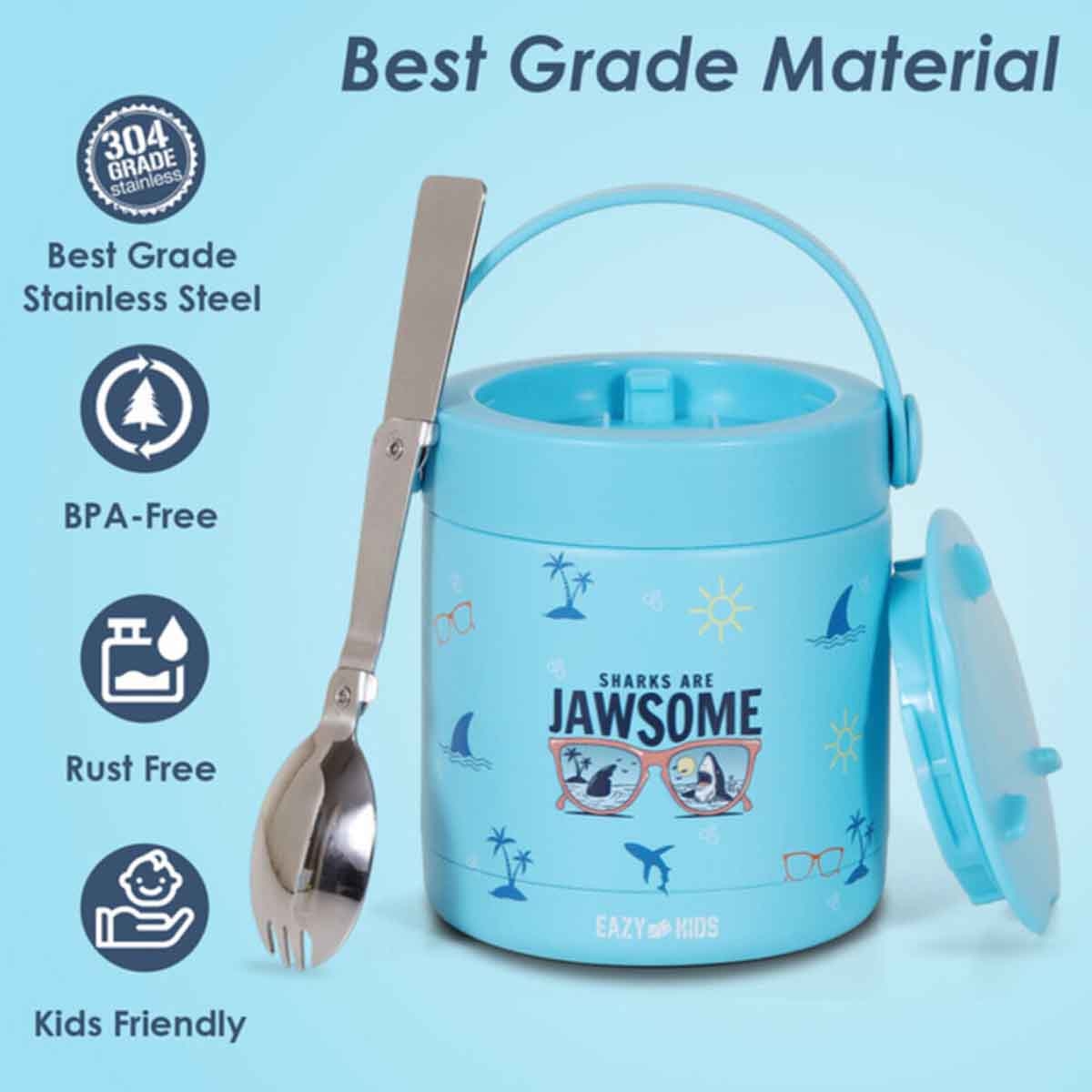 إيزي كيدز برطمان طعام حراري ستانلس ستيل جاوسوم شارك للجنسين، 3-4 سنوات