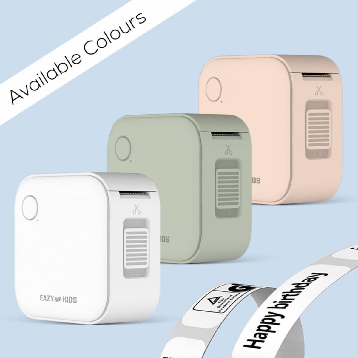 إيزي كيدز طابعة ملصقات صغيرة لفة 180 ملصق وتحكم عبر تطبيق ذكي
