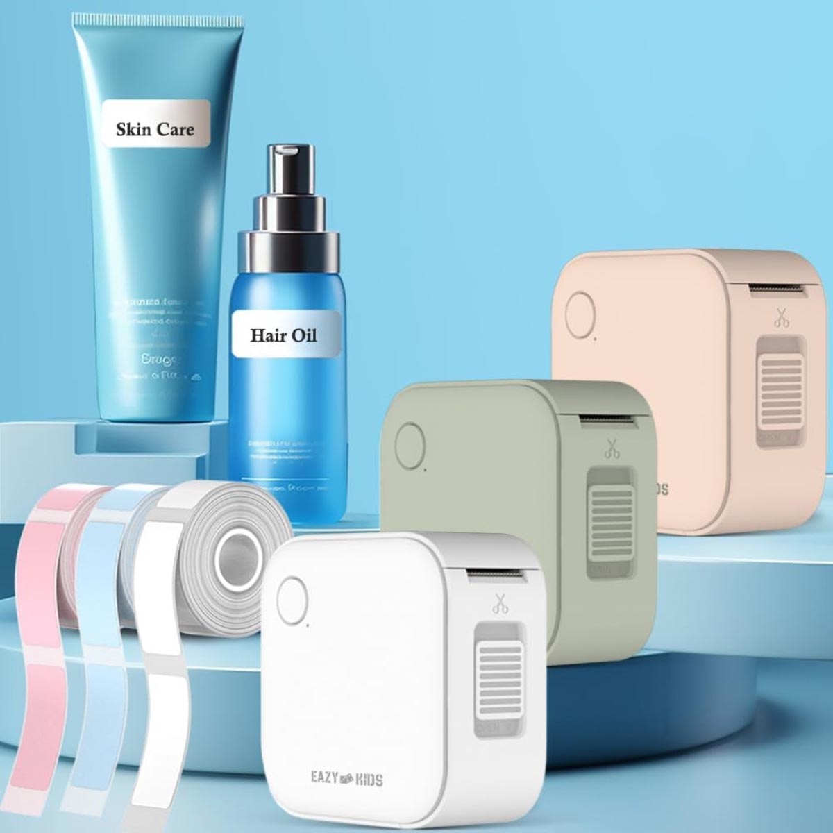 إيزي كيدز طابعة ملصقات صغيرة لفة 180 ملصق وتحكم عبر تطبيق ذكي