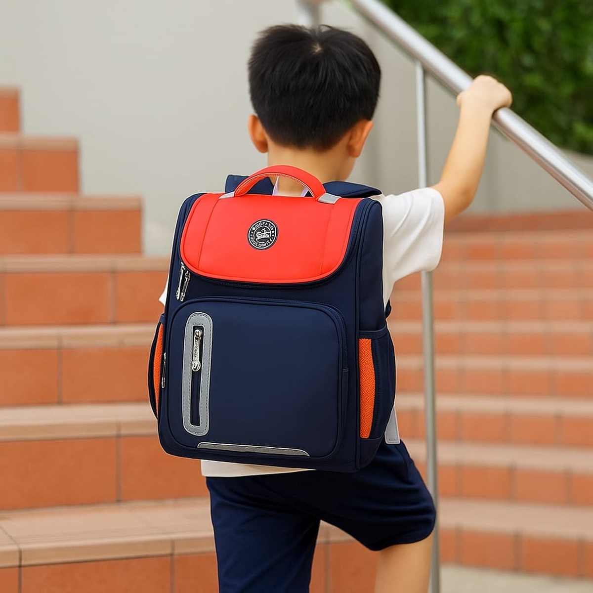 إيزي كيدز حقيبة مدرسية مريحة حمراء/زرقاء للجنسين، 3-4 سنوات