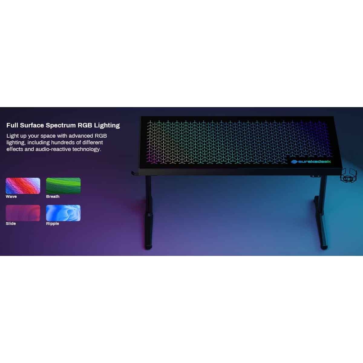 يوريكا مكتب ألعاب زجاج مقوى بإضاءة RGB مقاس 55" موديل GTG I55