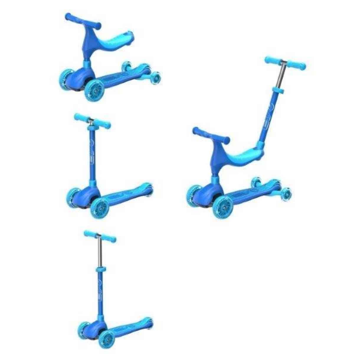 إيفو سكوتر ركوب 4-في-1 إيفولف أزرق فاتح للأولاد، 3-4 سنوات