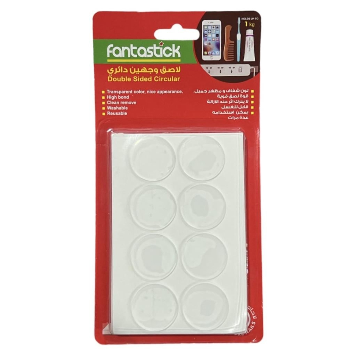 فانتستك شريط نانو دائري مزدوج الوجه 0.07" × 2" مجموعة من 12