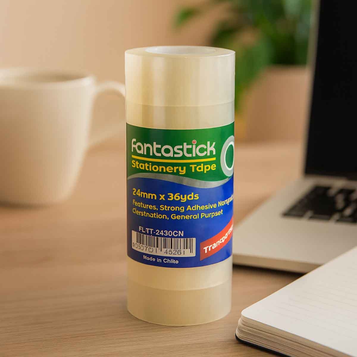 فانتستك شريط لاصق مزدوج الوجه 1" × 36 يارد مجموعة من 6