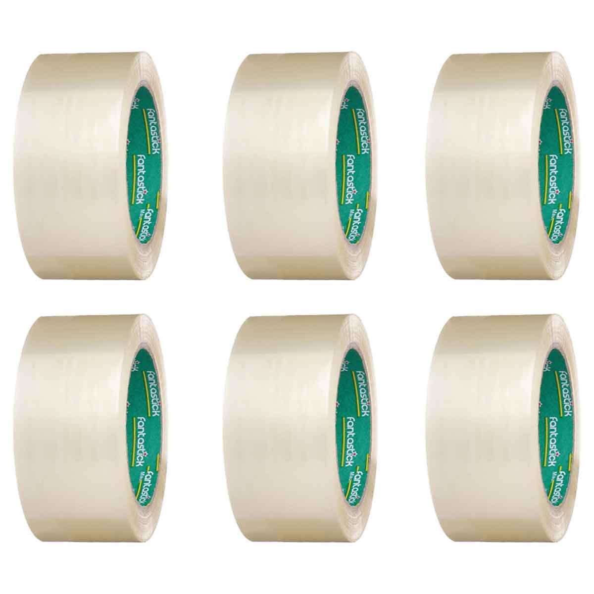 فانتستك شريط تغليف شفاف لاصق قوي 2" × 50 يارد مجموعة من 6
