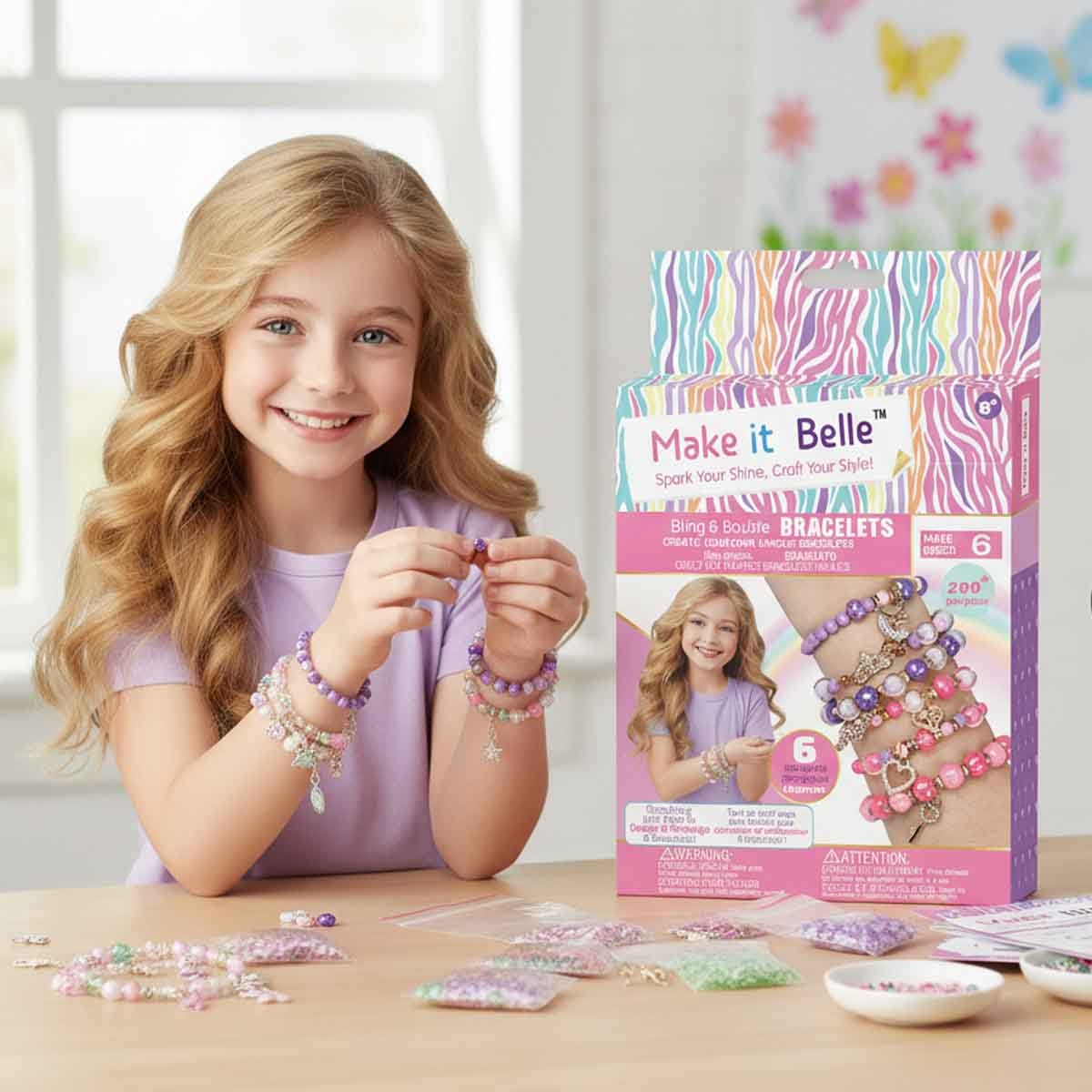 ميك إت بيل مجموعة أساور خيالية وقلوب للتصميم الذاتي، للبنات، من عمر 8 إلى 10 سنوات