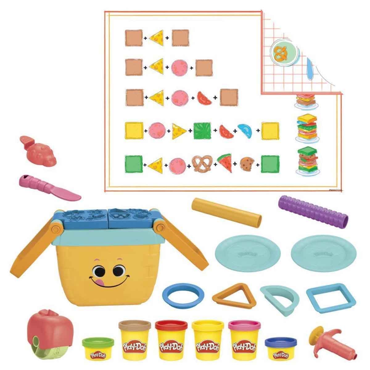 فيشر برايس مجموعة وعاء الصلصال مع سلايم باتر كلاودز كومباوند كينغز وطقم أشكال النزهة بلاي-دو، للجنسين، 3-4 سنوات