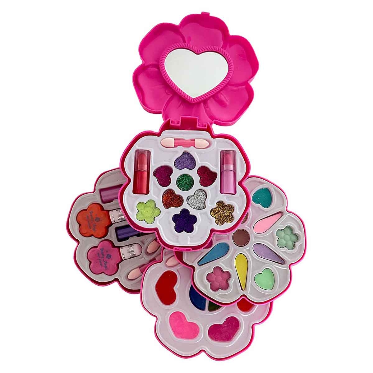 بيوتي أنجل طقم مكياج على شكل زهرة، للبنات، من عمر 5 إلى 7 سنوات