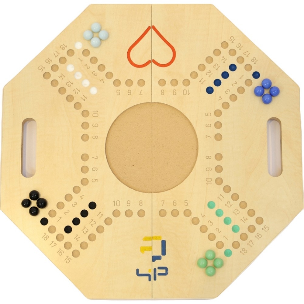 فور أند بلس مجموعة لعبة جاكارو لوحية قابلة للطي بلون بيج، للجنسين، 4 لاعبين