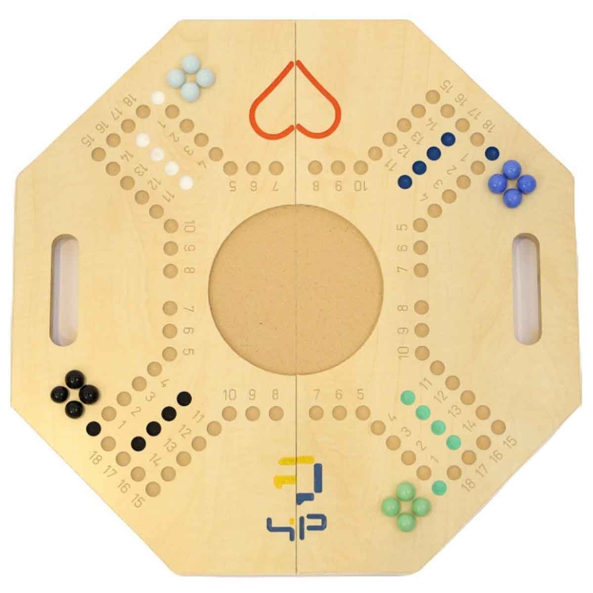 فور أند بلس مجموعة لعبة جاكارو لوحية قابلة للطي بلون بيج، للجنسين، 4 لاعبين