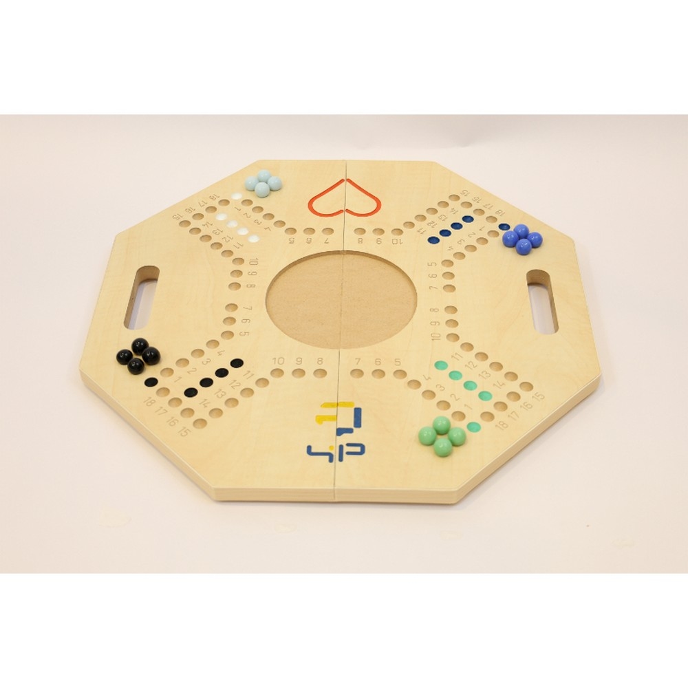 فور أند بلس مجموعة لعبة جاكارو لوحية قابلة للطي بلون بيج، للجنسين، 4 لاعبين