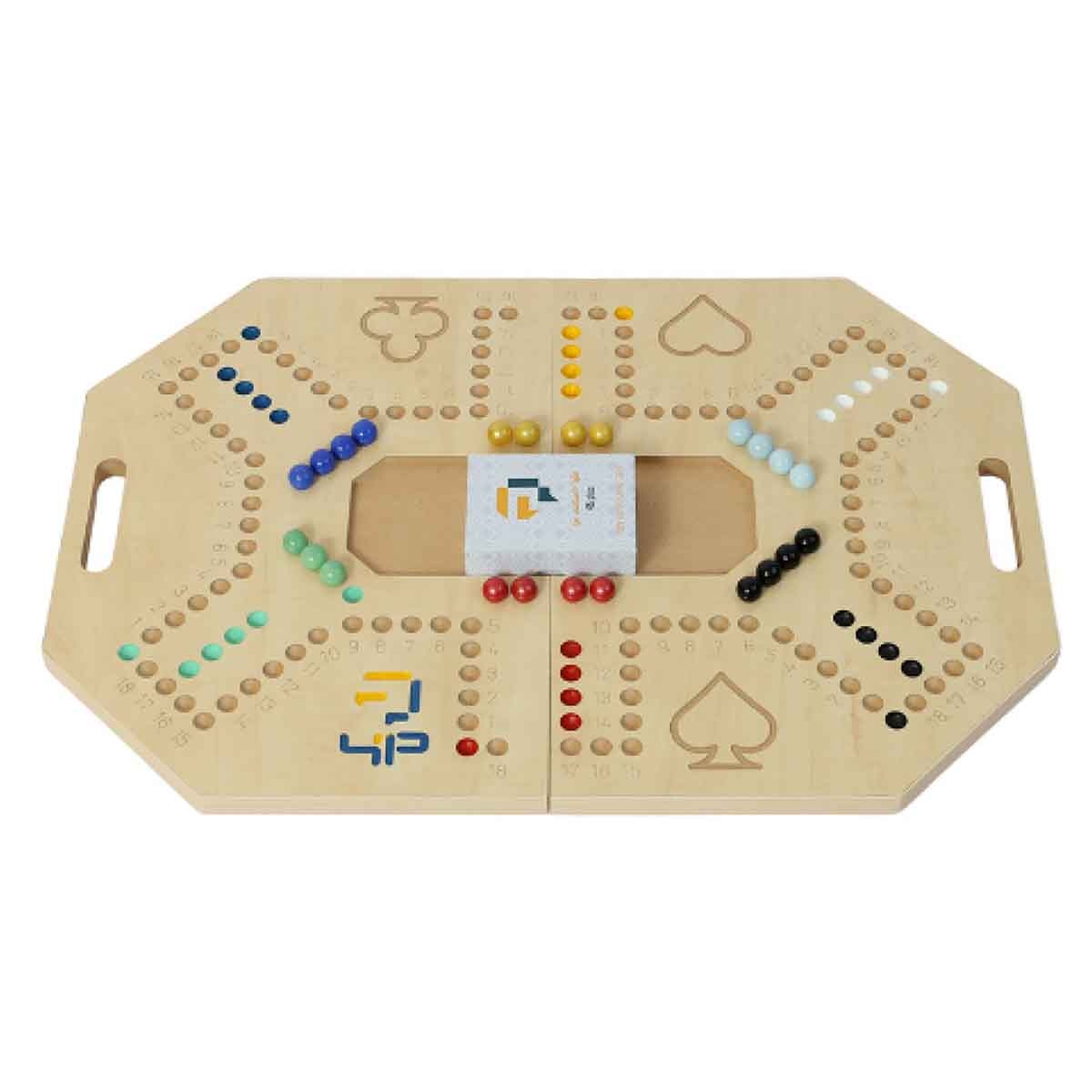 فور أند بلس مجموعة لعبة جاكارو لوحية قابلة للطي بلون بيج، للجنسين، 6 لاعبين